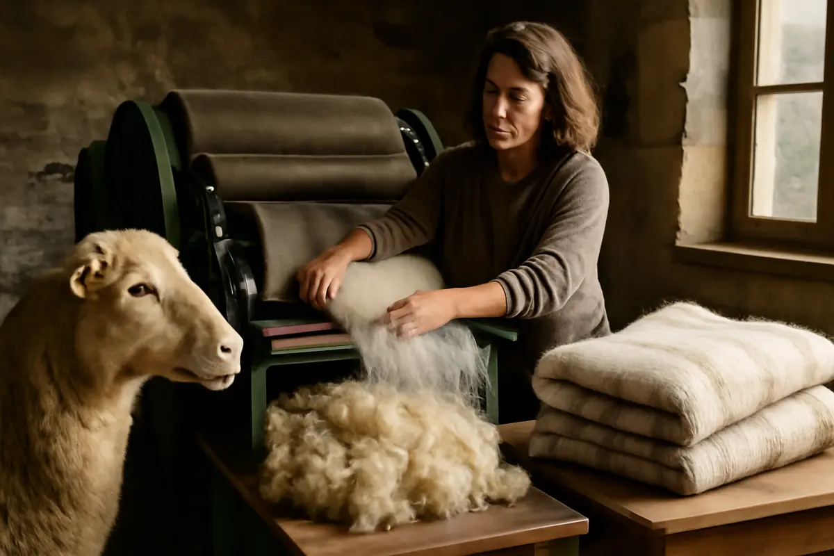 Come si trasforma la lana delle pecore in coperte? Un sapere rurale che sta tornando utile in casa